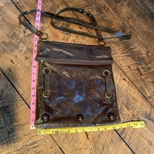 Leather Cross-Body Bag in Deep Olive, Excellent Pre-Owned Condition